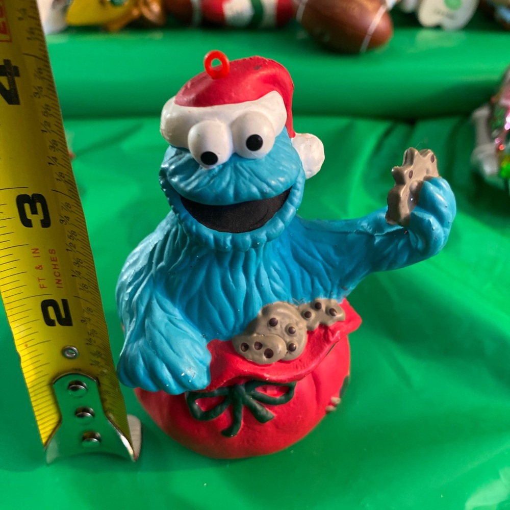 Sesame Street Cookie Monster Christmas Ornament Jim Henson Productions vintage
